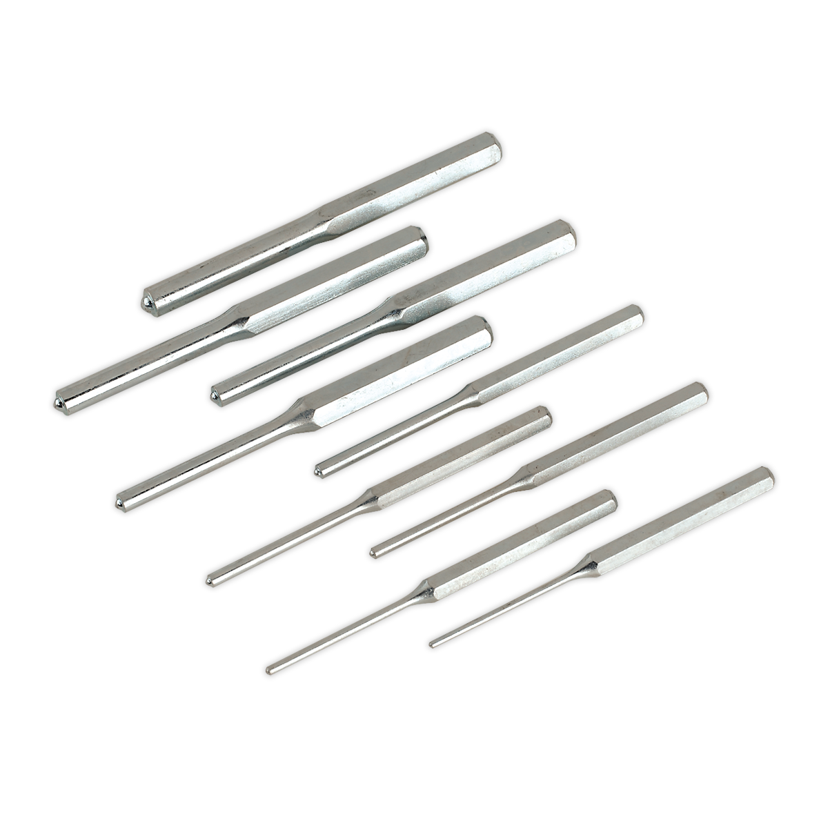Sealey Roll Pin Punch Set 9 Pieces 1/8-1/2" Imperial In Tool Storage Roll AK9109