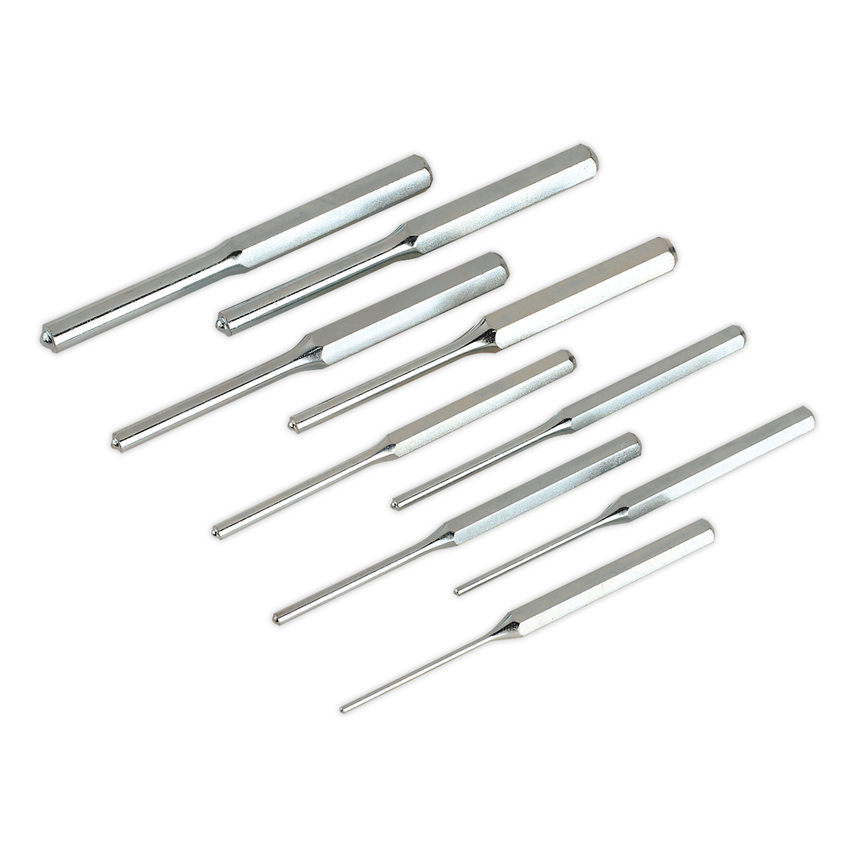 Sealey Roll Pin Punch Set 9 Pieces 3-12mm Metric Supplied In Tool Roll AK9109M