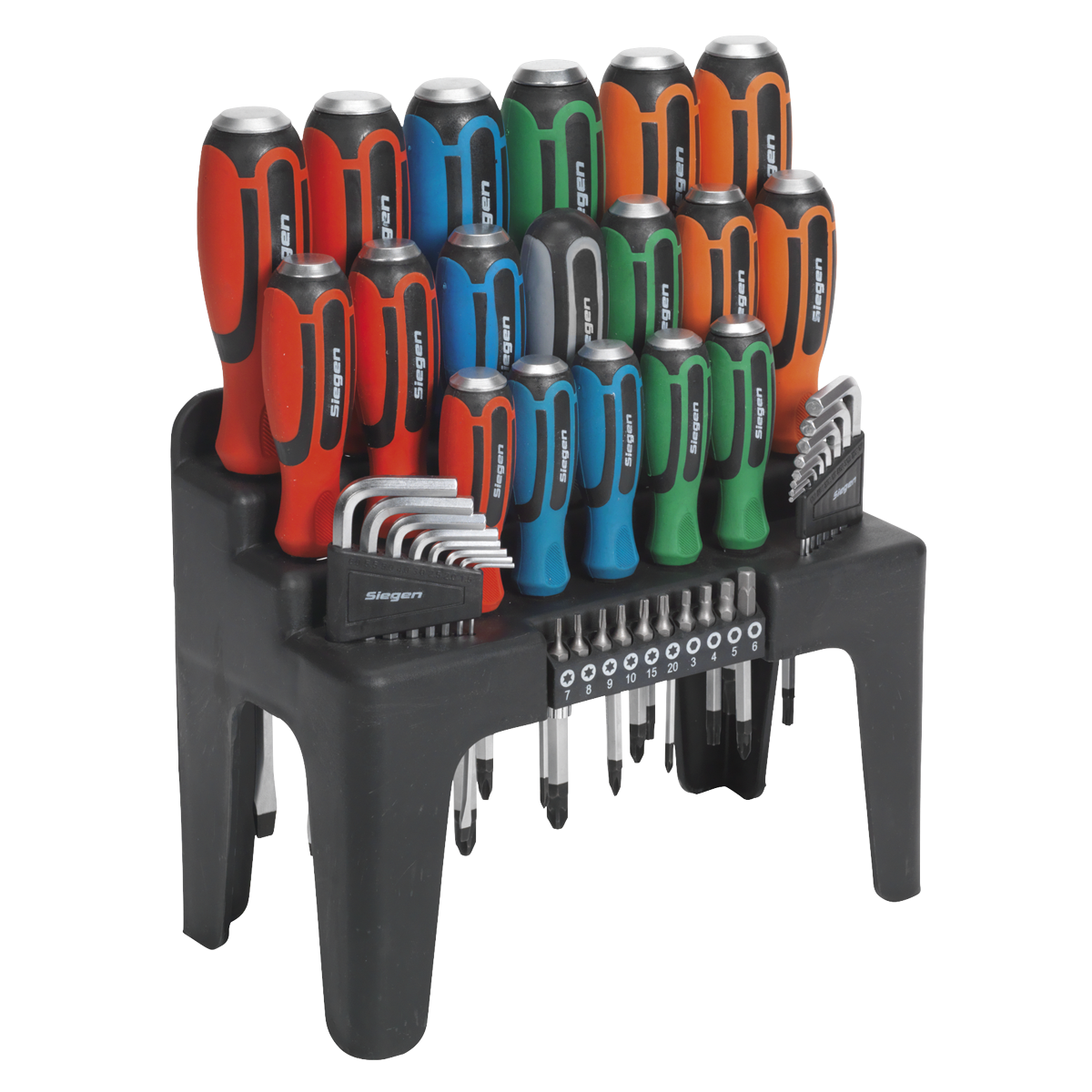 Sealey Hammer-Thru Screwdriver Hex Key & Bit Set 44 Pieces Heavy Duty Bar S01106