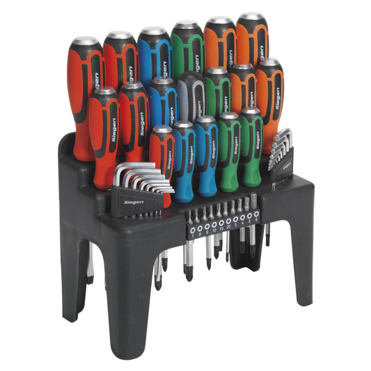 Sealey Hammer-Thru Screwdriver Hex Key & Bit Set 44 Pieces Heavy Duty Bar S01106