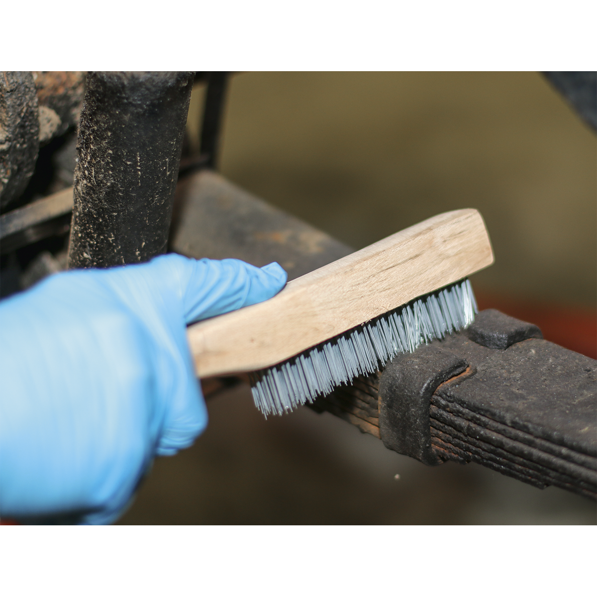 Sealey General Purpose Engineers Wire Brush With Steel Fill Wooden 260mm WB02
