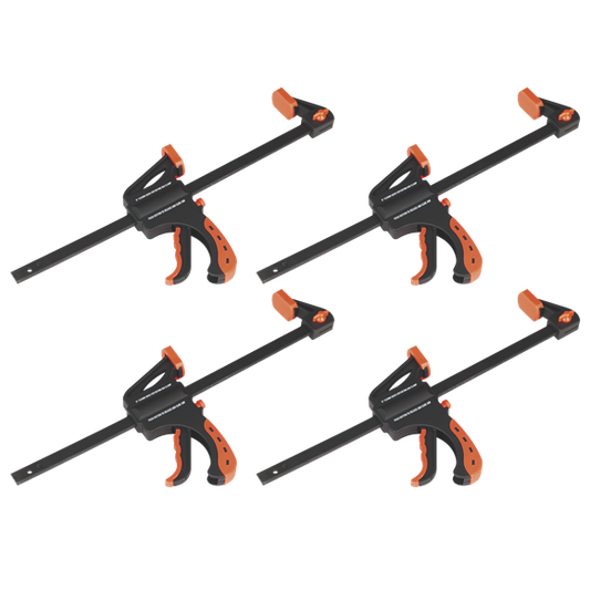 Sealey 4 Pieces 300mm Ratchet Bar Clamp Set Reversible Jaw To Spreader AK61024