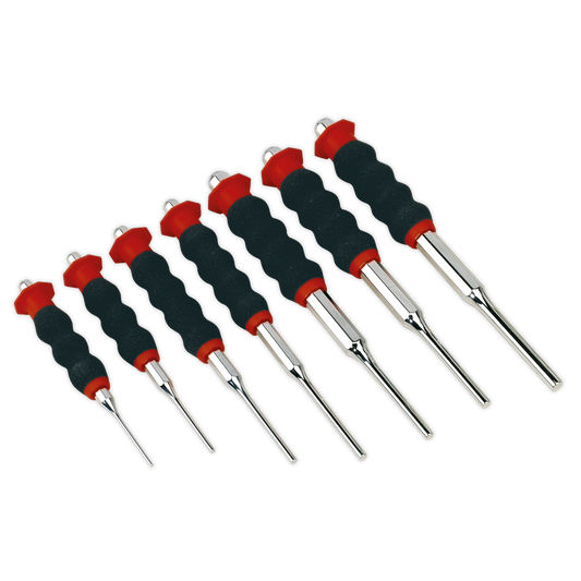 Sealey 7 Piece 2-8mm Parallel Pin Punch Set Mirror Polished Chrome Finish AK9131