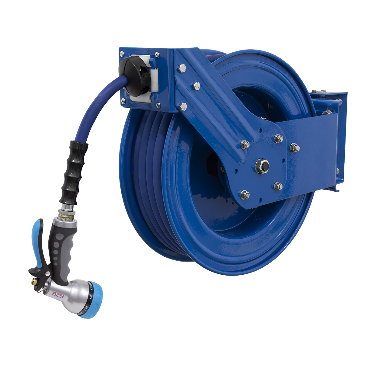 Sealey 15m Heavy Duty Retractable Water Hose Reel Ø13mm ID Rubber Hose WHR1512