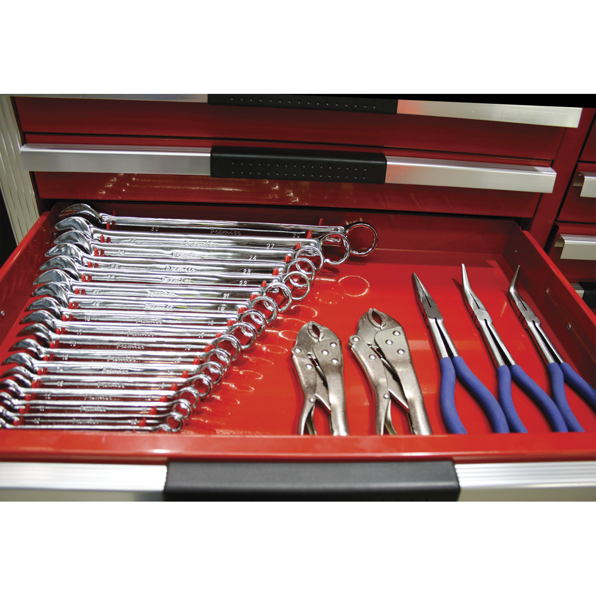 Sealey Durable Composite Sharks Teeth Spanner Rack With Magnetic Strips 2pc WR02