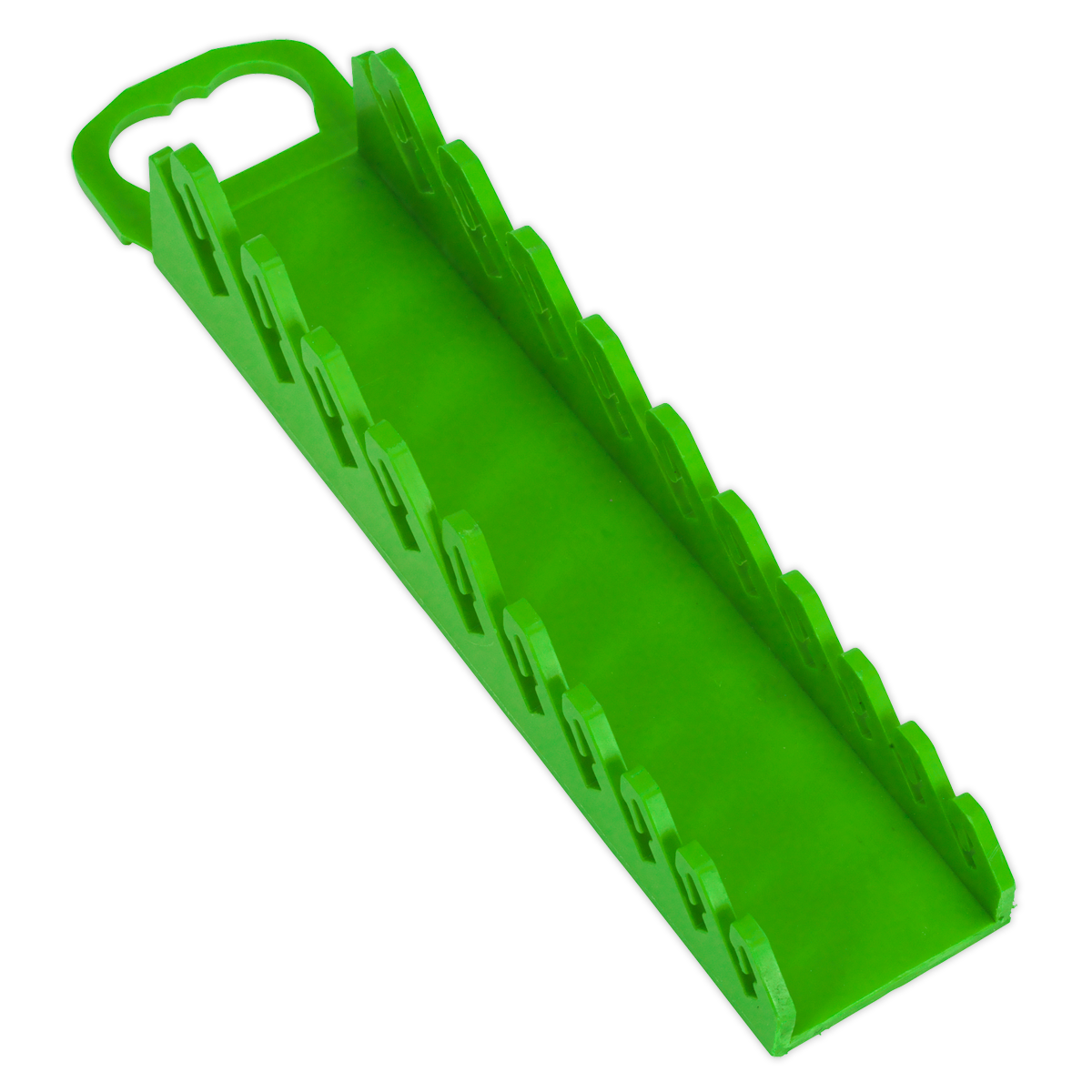 Sealey TPR Material Spanner Rack Capacity 10 Stubby Spanners Hi-Vis Green WR10HV