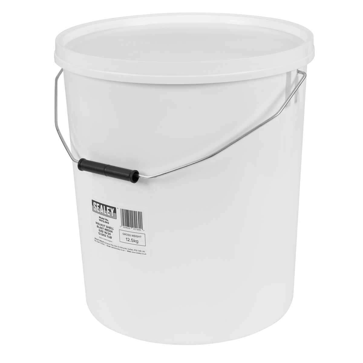 Sealey Walnut Shell Blast Media Size 16/30 12.5kg Tub Organic Versatile WS12.5KG