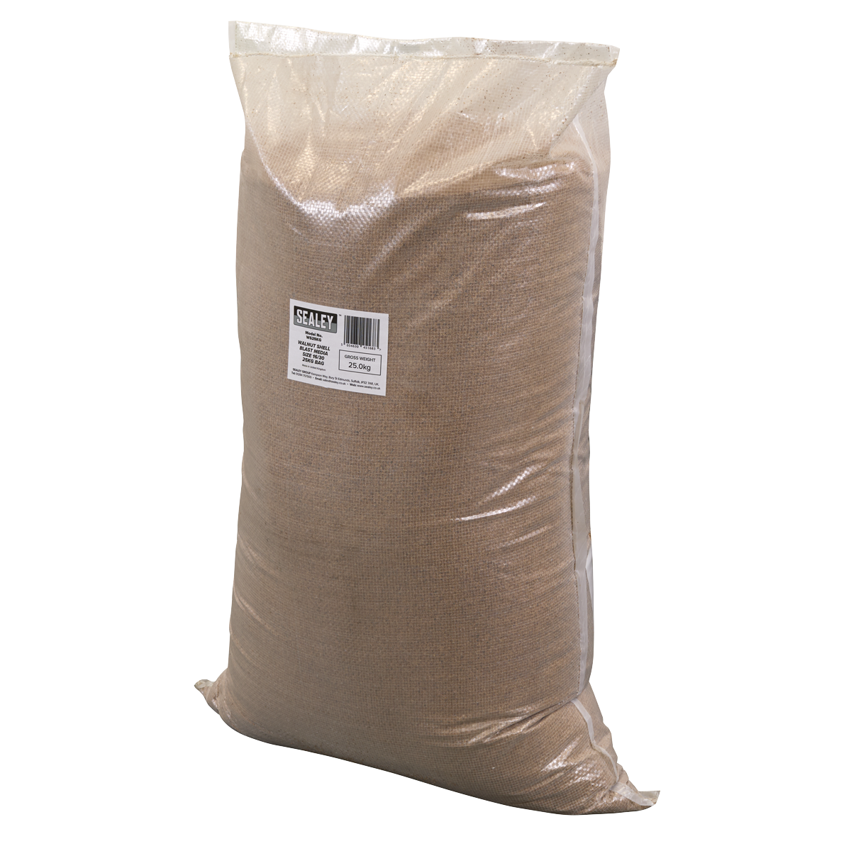 Sealey Walnut Shell Blast Media Size 16/30 25kg Bag Organic Versatile WS25KG