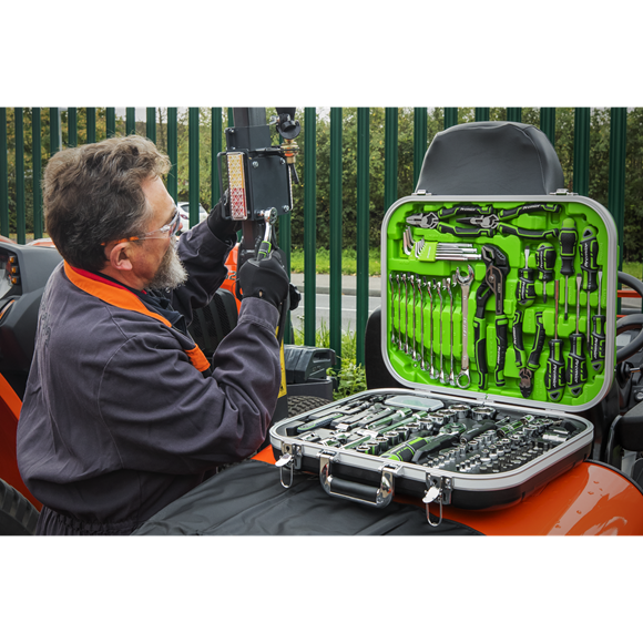 Sealey 144 Pieces Mechanics Tool Kit 1/4" 3/8" 1/2" - Hi-Vis Green AK7980HV