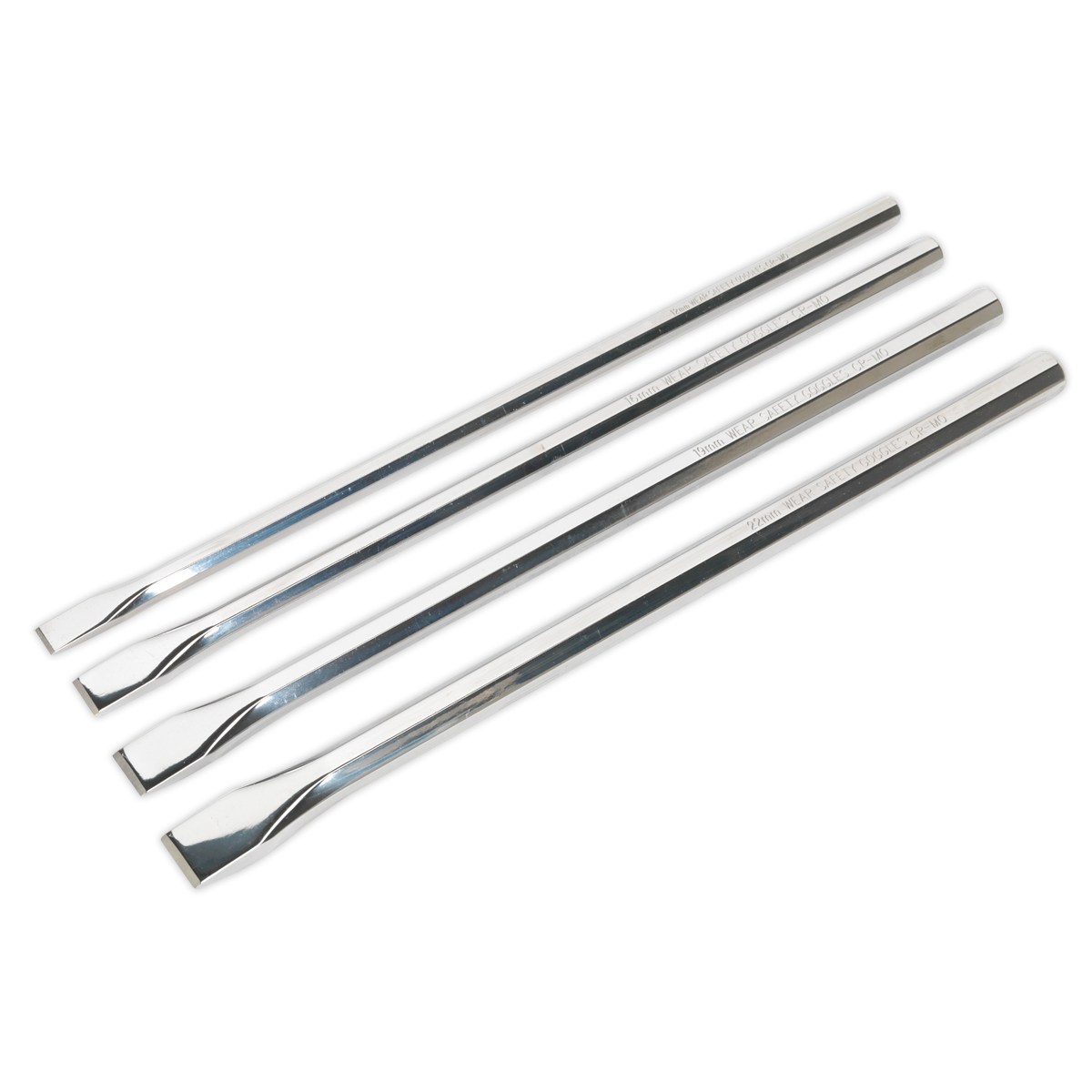 Sealey Chisel Set from Chrome Molybdenum Steel 4 Pieces Extra Long AK9148