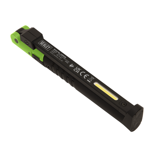 Sealey Rechargeable Slim Folding Pocket Light 2 COB + 1 SMD LED - Green LED01G