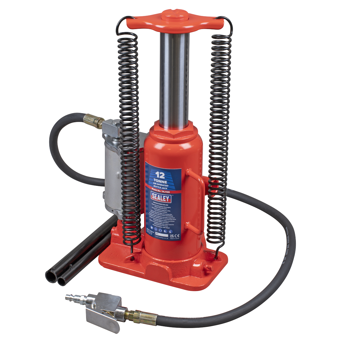 Sealey Air Operated Hydraulic Bottle Jack 12 Tonne Heavy Duty Durable YAJ12S