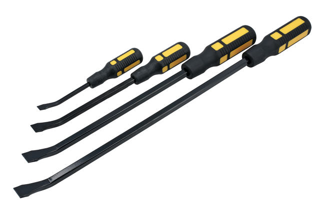 LASER 3216 Pry Bar Set 4pc Chrome Molybdenum Steel Mixed Lengths Grip Handles