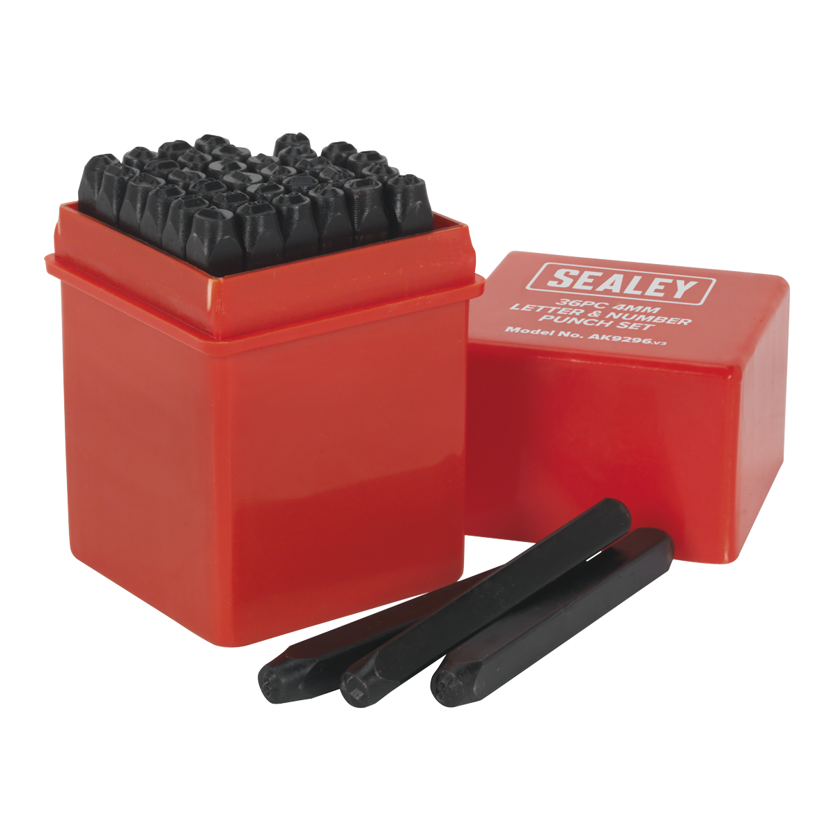 Sealey Letter & Number Punch Set 36 Pieces High Carbon Steel 60mm Length AK9296