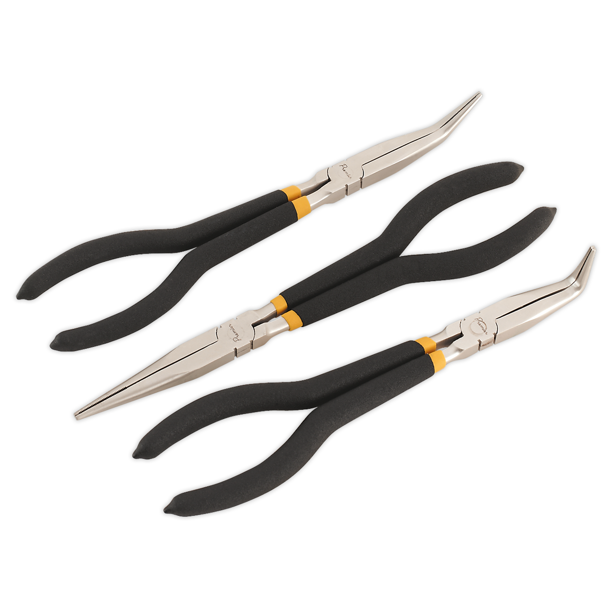 Sealey Needle Nose Pliers Set 3 Pieces 280mm Ni-Fe Finish Professional AK930