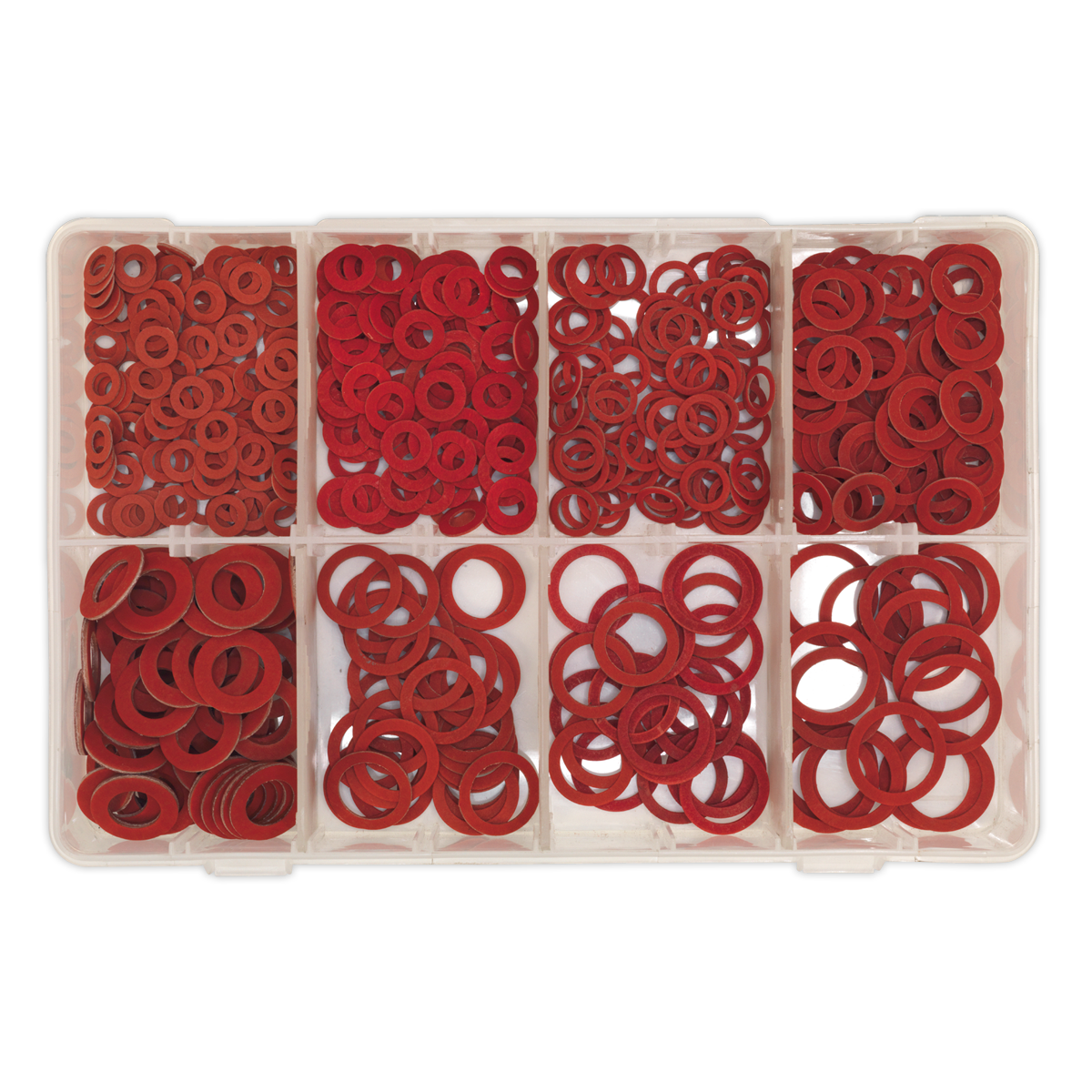 Sealey Fibre Washer Assortment With Storage Box 600 Pieces Metric AB014FW