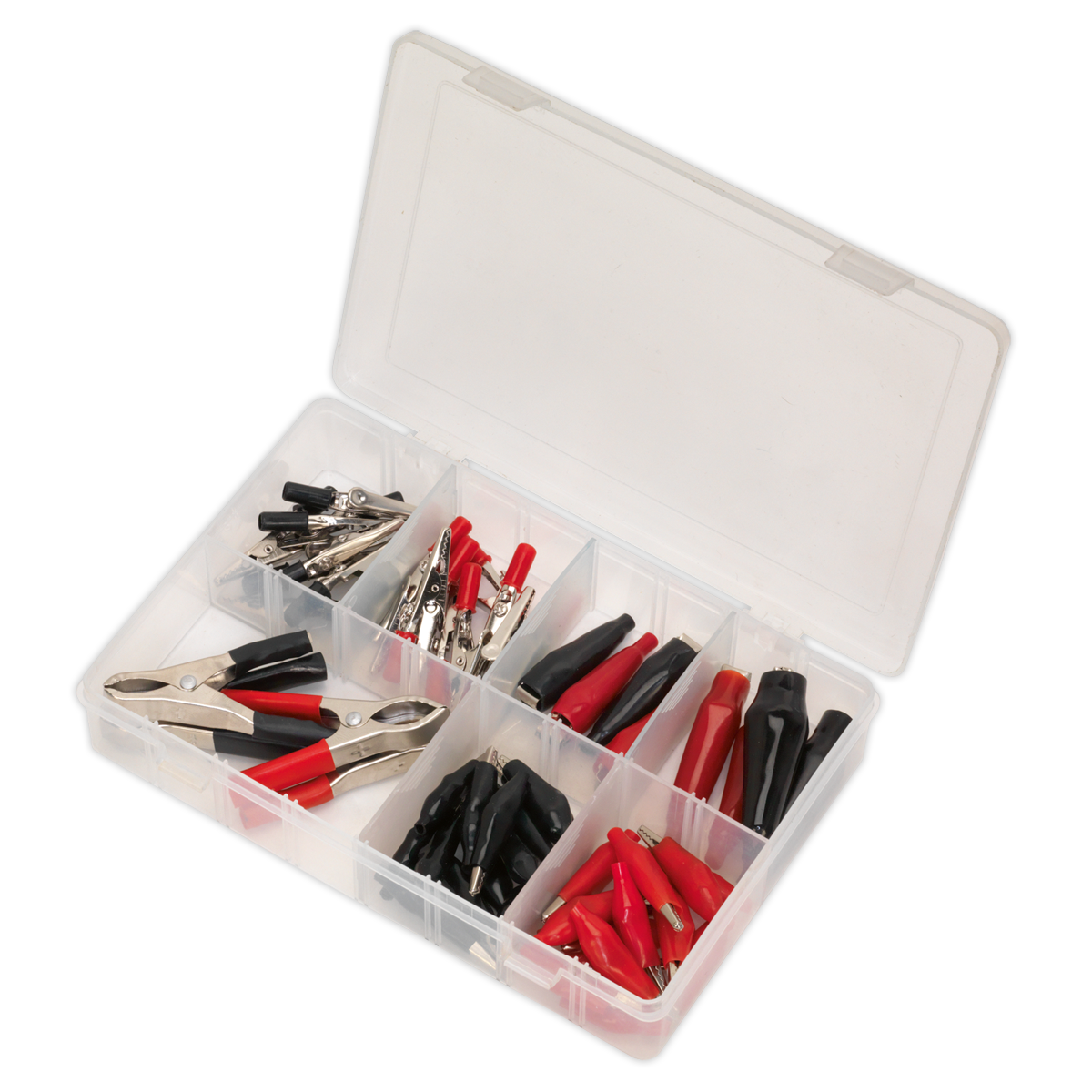 Sealey Crocodile Clip Assortment 60 Pieces Electric Connectors Red/Black AB023CA