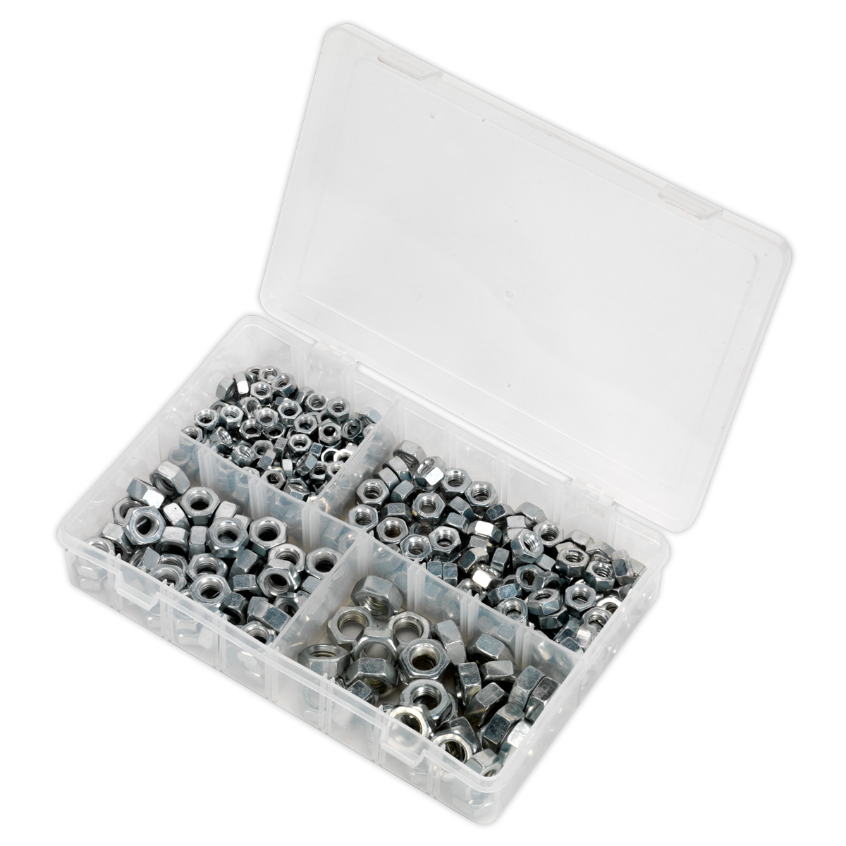 Sealey Steel Nut Assortment 320pc 1/4"-1/2" Imperial UNF DIN 934 AB029SN