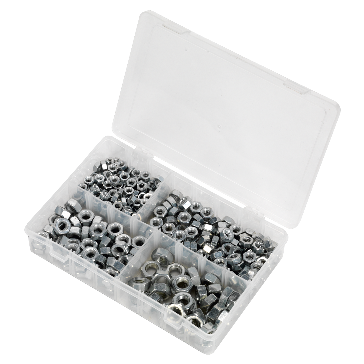 Sealey Steel Nut Assortment 320 Pieces 1/4" - 1/2" Imperial UNC DIN 934 AB030SN