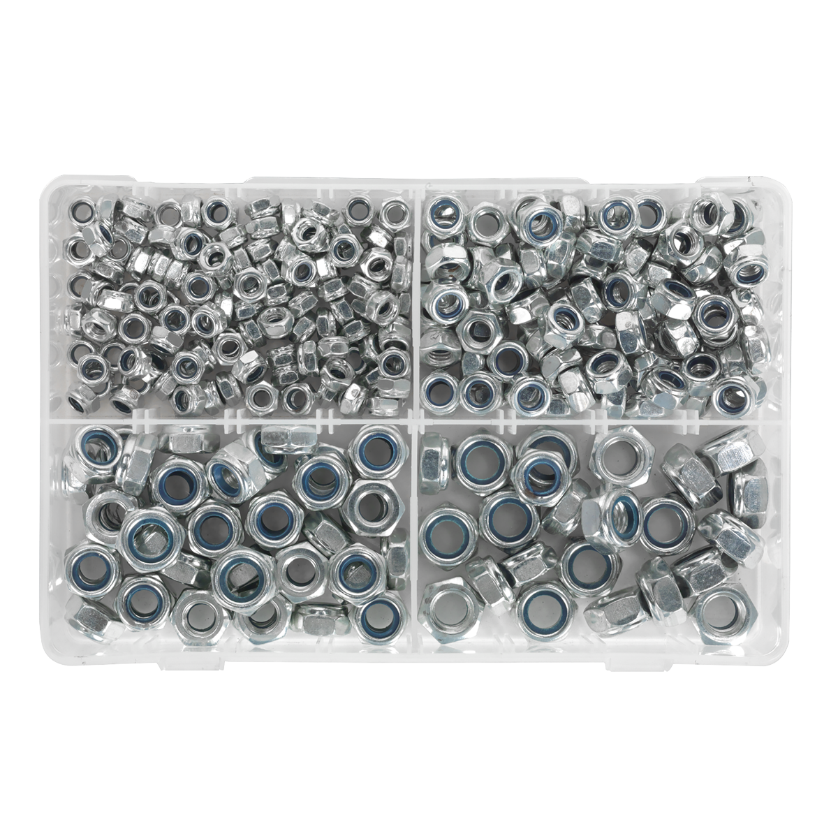 Sealey Nylon Lock Nut Assortment 300 Pieces M6-M12 DIN 982 Metric AB032LN