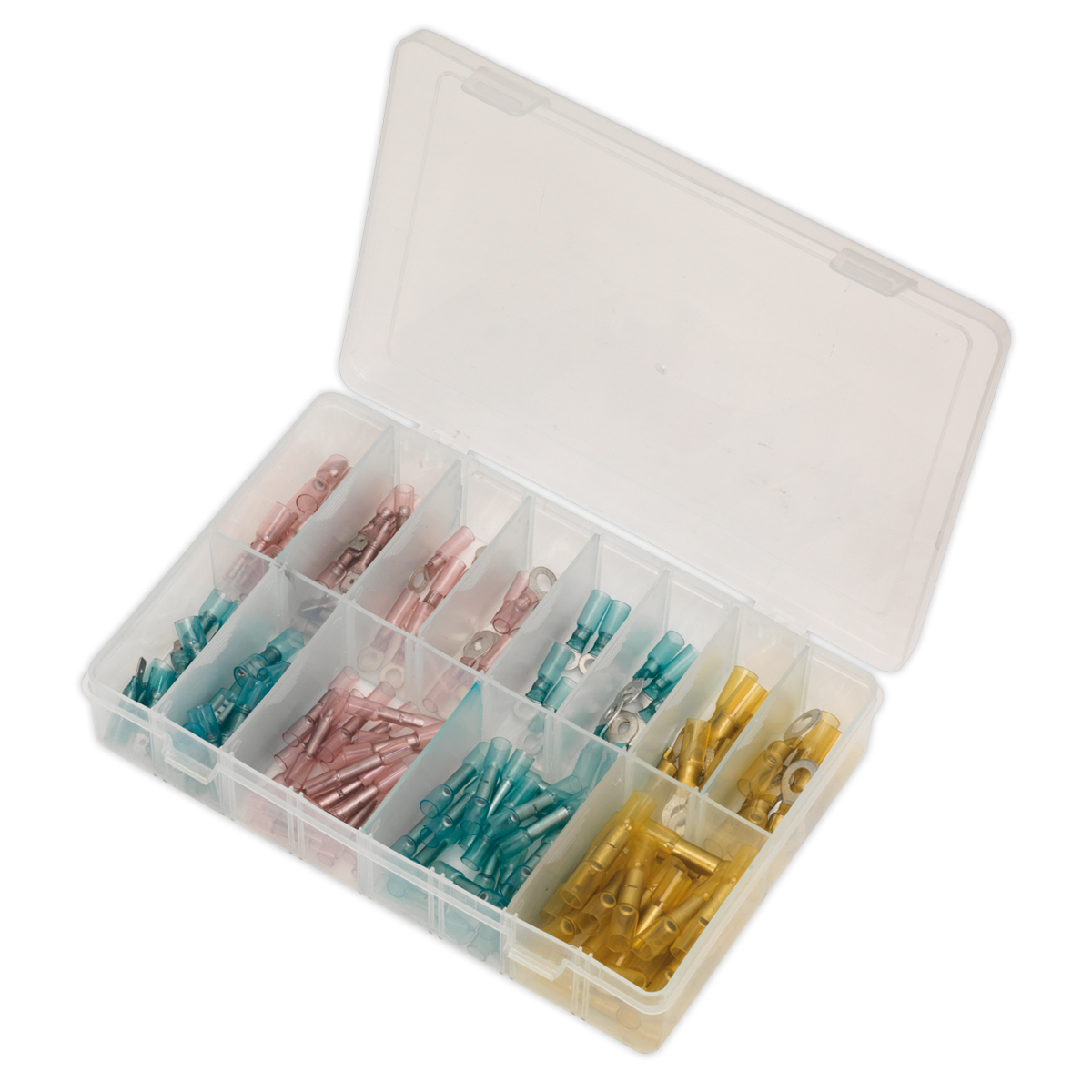Sealey Adhesive Lined Heat Shrink Terminal Ring Butt Male Female 142PK AB037HT