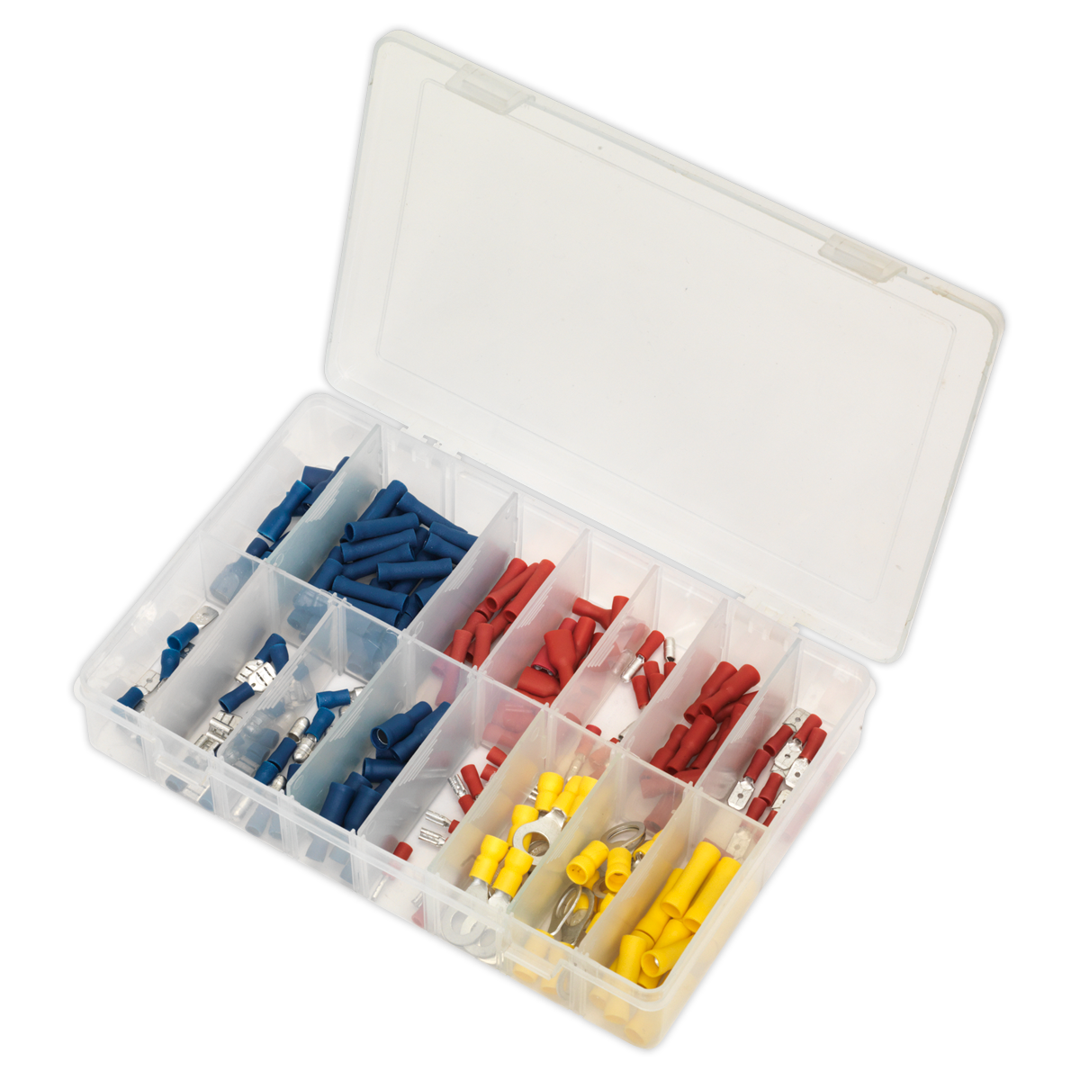 Sealey Crimp Terminal Assortment Electrical Blue Red & Yellow 200 Pieces AB038MT