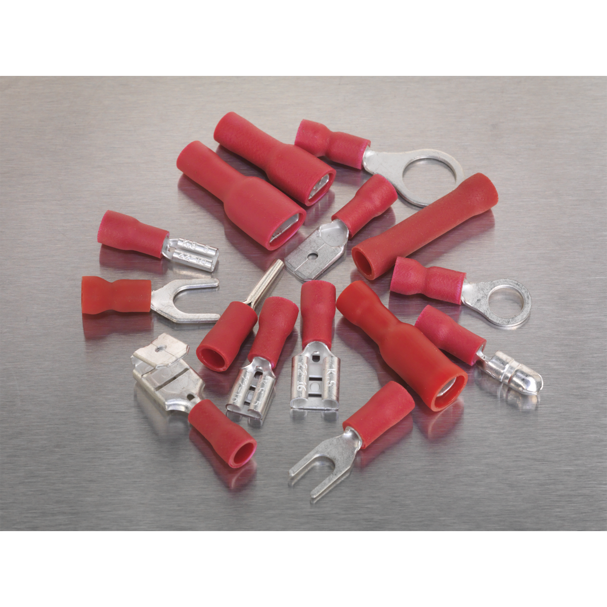 Sealey Crimp Terminal Assortment Electrical Connectors Red 260 Pieces AB039RT