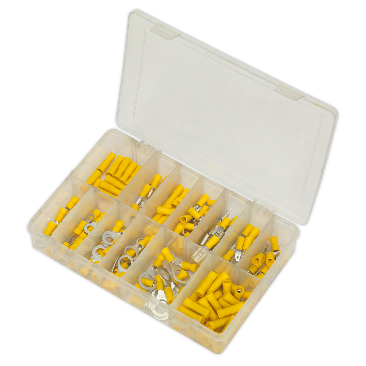 Sealey Crimp Terminal Assortment With Partitioned Box Yellow 140 Piece AB041YT