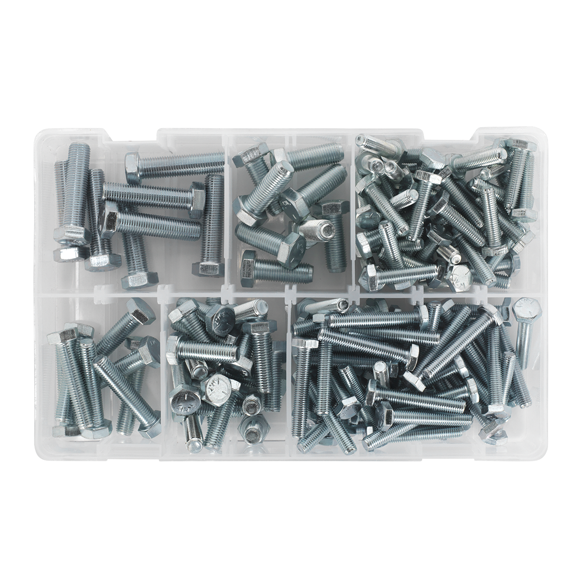 Sealey Setscrew Assortment 144 Pieces 1/4"-3/8" UNF BS 1768 Silver AB047UNF