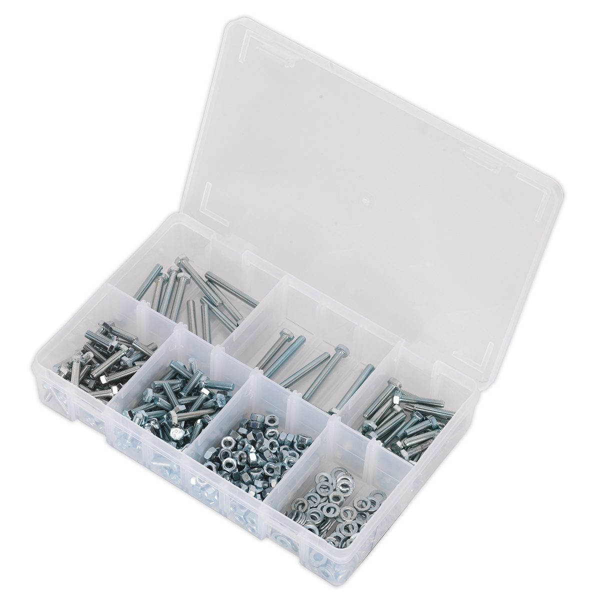 Sealey Setscrew Nut Washer Assortment 444 Pieces High Tensile M5 Metric AB049SNW