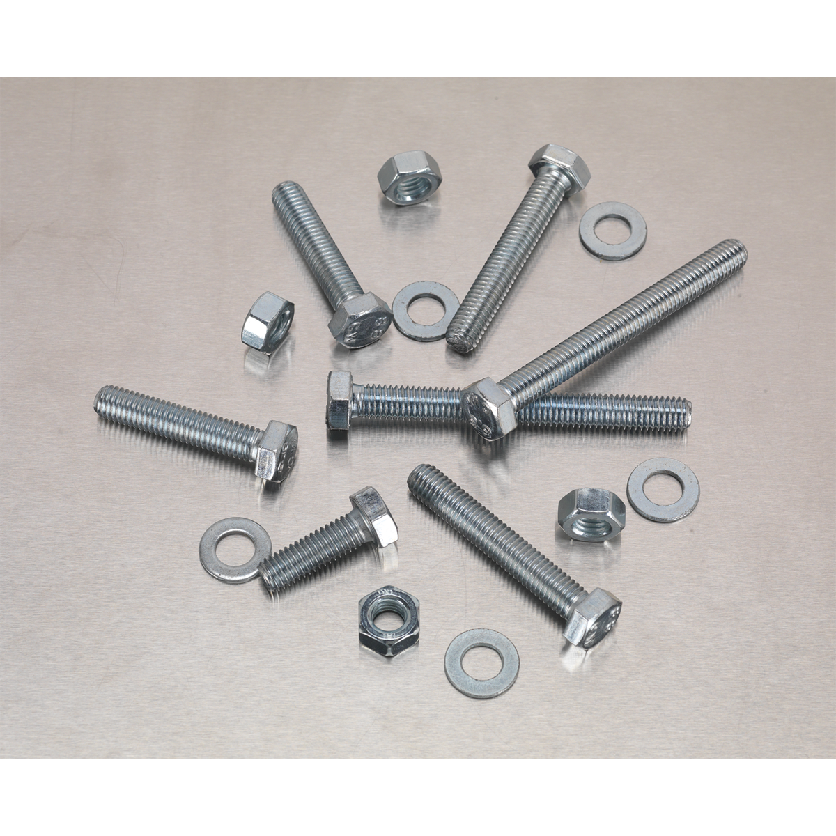 Sealey Set Screw Nut & Washer Assortment 220 Pcs High Tensile M8 Metric AB051SNW