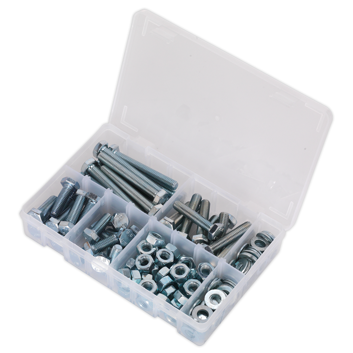 Sealey Set Screw Nut & Washer Assortment 150Pc High Tensile M10 Metric AB052SNW
