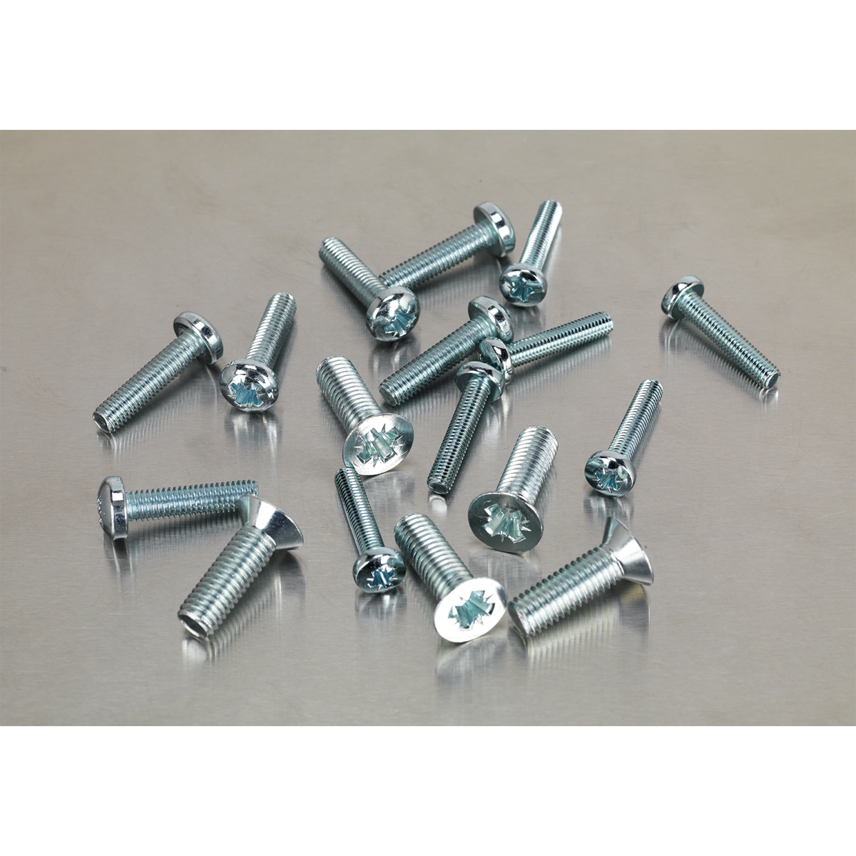 Sealey Machine Screw Countersunk Metric & Pan Head Pozi M5-M8 264 Pieces AB054MS