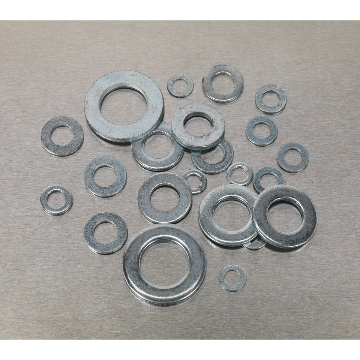 Sealey Flat Washer Assortment 1070 Pieces M5-M16 Form A Metric DIN 125 AB055WA