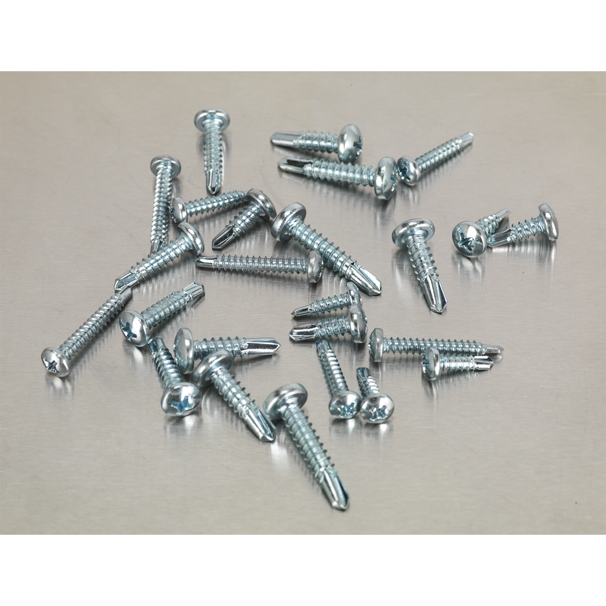 Sealey Self Drilling Screw Assorted 500pc Pan Head Phillips Zinc D7504N AB060SDS