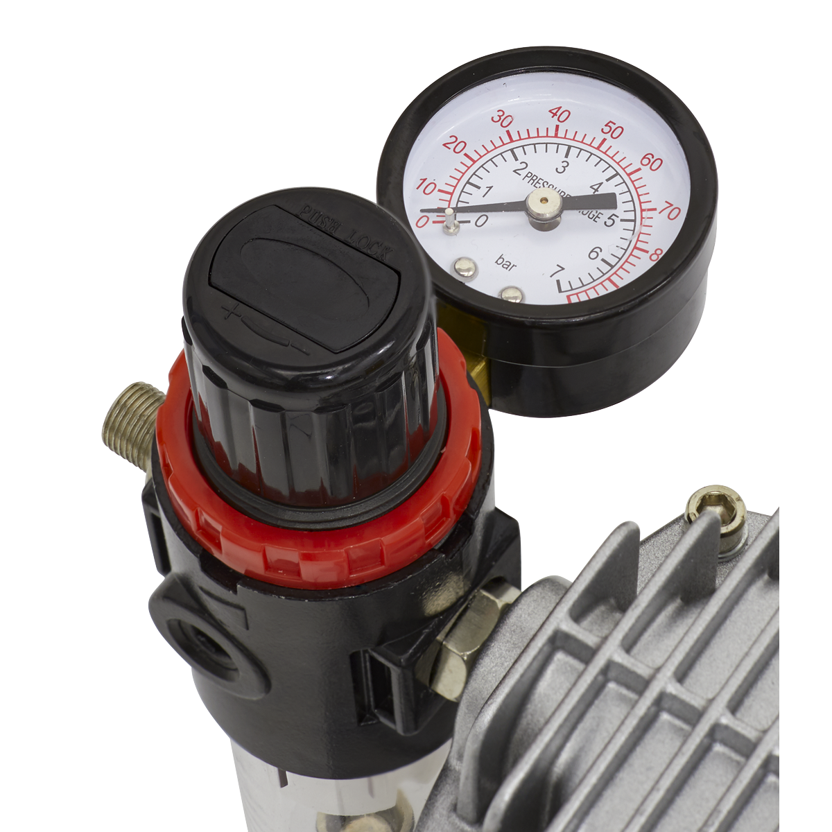 Sealey Mini Air Brush Compressor With Air Filter Regulator Oil-Free AB900