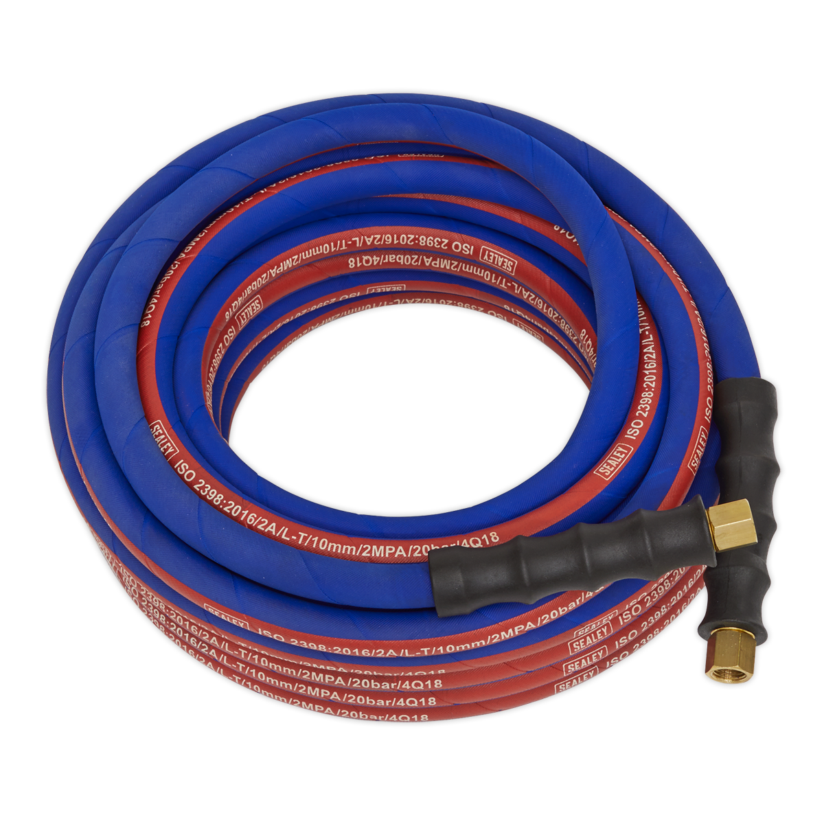 Sealey 10m x Ø8mm Extra Heavy Duty Air Hose With 1/4" BSP Unions EN 2398 AH10R
