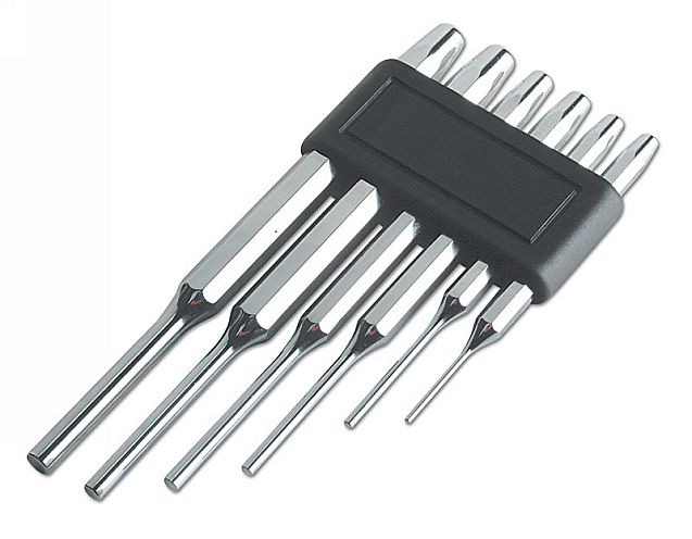 LASER 3232 6-Piece Parallel Pin Punch Set Chrome Vanadium Steel For Metalworking