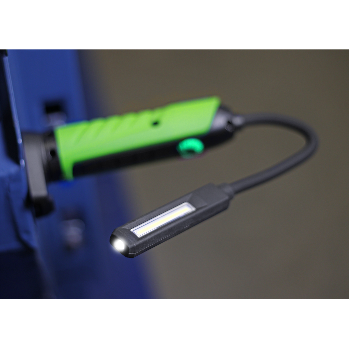 Sealey Flexi Rechargeable Green Inspection Lamp Li Ion 1 COB 1 LED LEDFLEXG