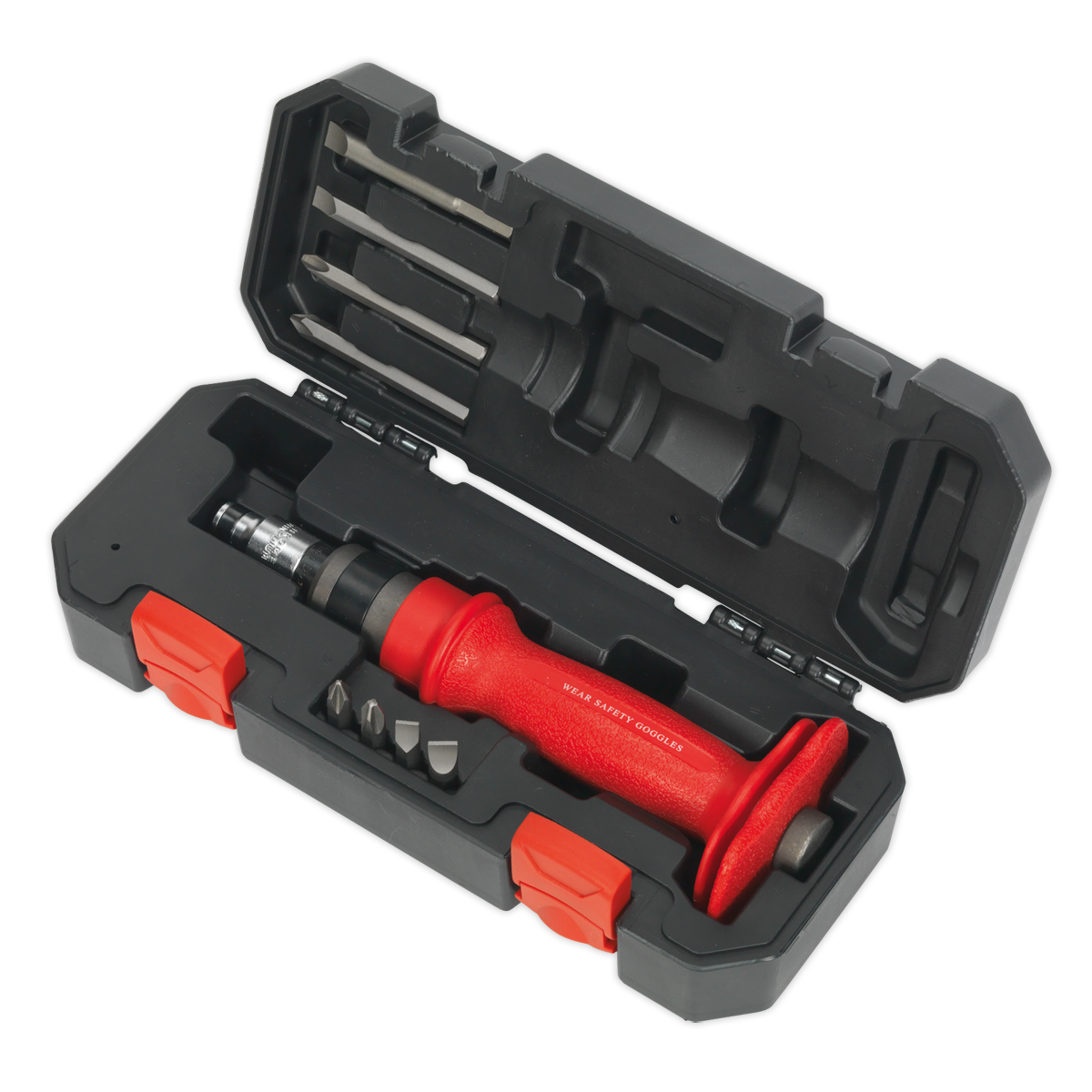 Sealey Heavy Duty Impact Driver Set With Protection Grip 10 Pieces AK2084