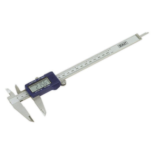 Sealey Digital Vernier Caliper 0-200mm 0-8" Stainless Steel LCD Display AK9622EV