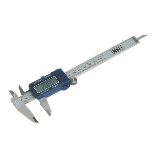 Sealey Digital Vernier Caliper 0-150mm 0-6" LCD Display Stainless Steel AK962EV