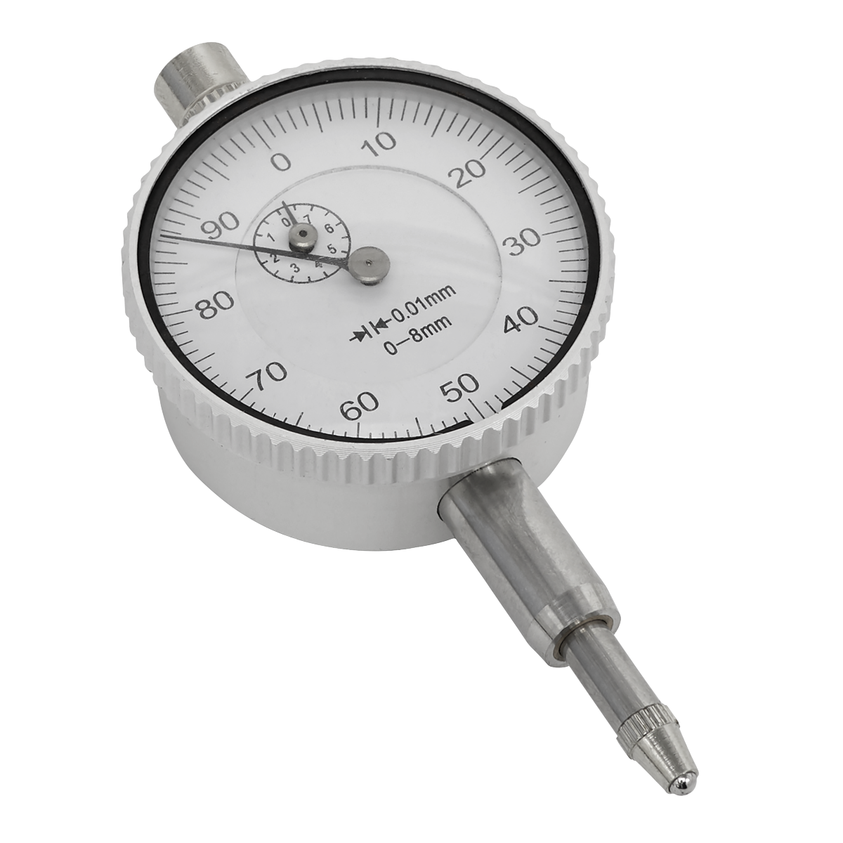 Sealey Ø41mm Dial Gauge Metric 8mm Deflection Compact Design Silver AK9634M