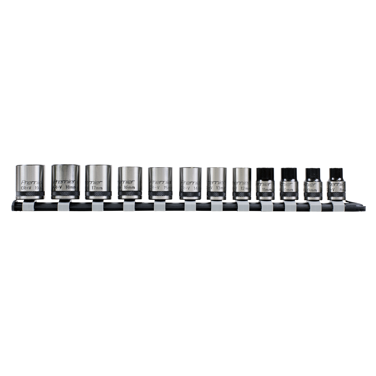Sealey Socket Set 12 Pcs 3/8" Square Drive Lock-On 6 Point Black Series AK2741B