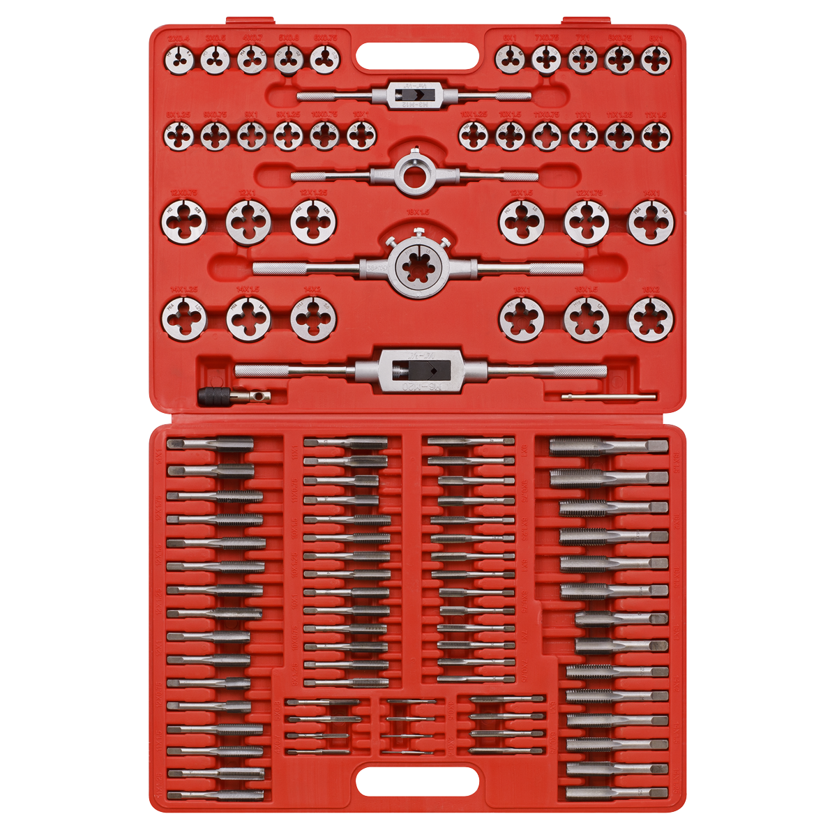Sealey 110 Pieces Tap & Die Set Supplied Heavy Duty Storage Case Metric AK30110