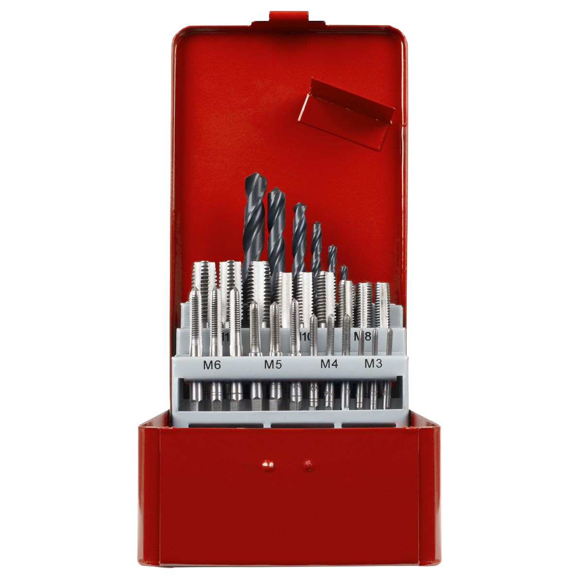 Sealey Metric Tap & Drill Bit Set 28 Pieces Alloy Steel With Storage Case AK3023