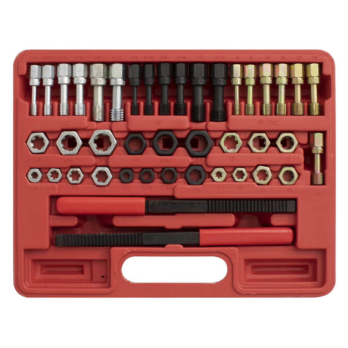 Sealey 42 Pieces Re-Threader Master Kit In Storage Case Metric/UNF/UNC AK311