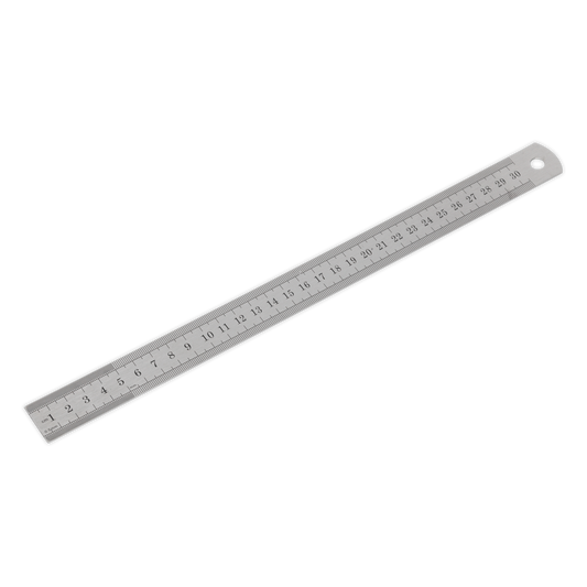 Sealey Steel Rule With Metric & Imperial Graduations 300mm 12" Length AK9641