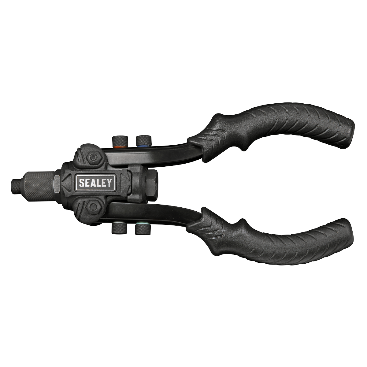 Sealey 2-in-1 Compact Riveter Heavy Duty Industrial 11 Nozzles Black AK3989