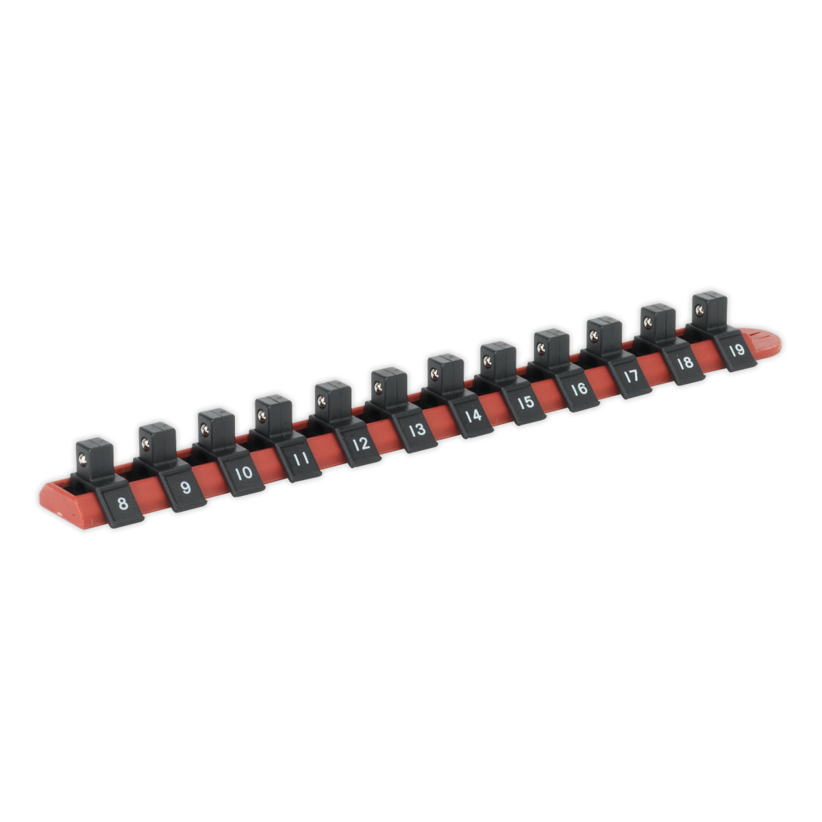 Sealey Socket Retaining Rail With 12 Clips 3/8" Drive Professional AK3812